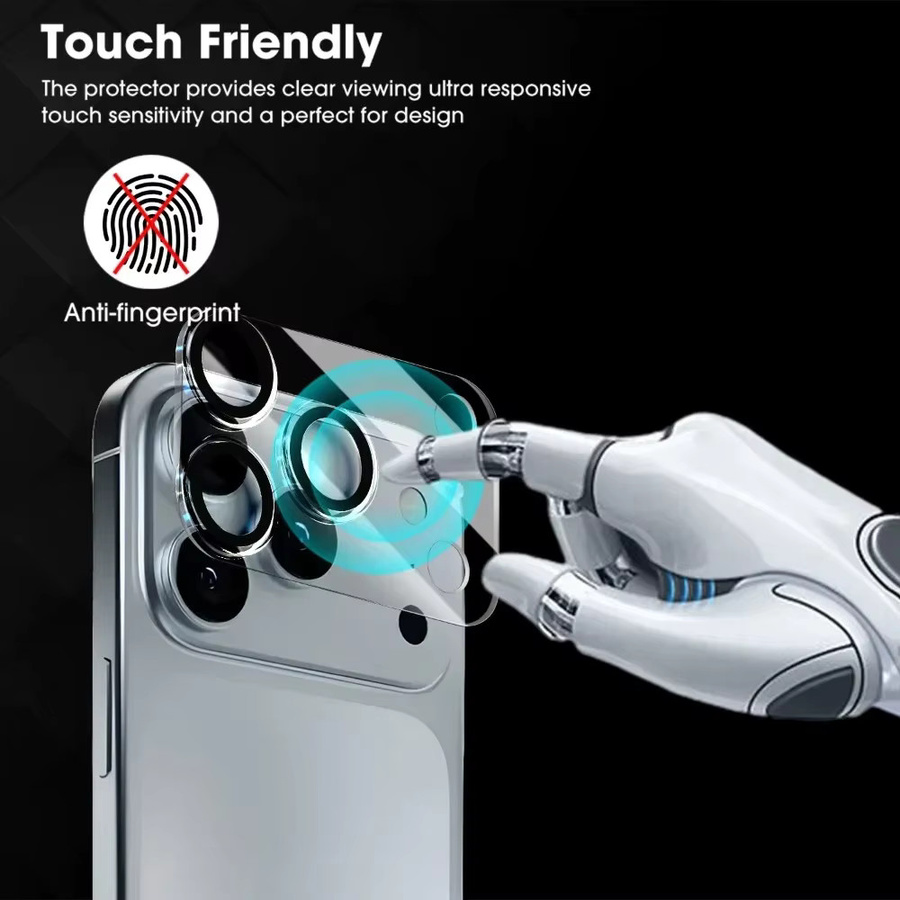 3D-Kameraobjektivschutz aus gehärtetem Glas für Apple iPhone 17 Pro Max, iPhone 17 Pro, iPhone 17 und iPhone 17 Air, transparent, kratzfest, 9H Härtegrad - Bild 2