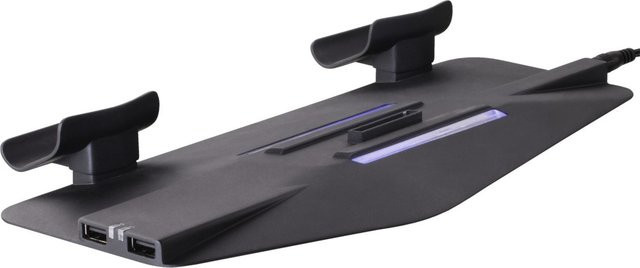 Hama Multistand für PlayStation 4 Slim und PlayStation 4 Pro in Schwarz und Blau mit USB-A Anschluss - Bild 1