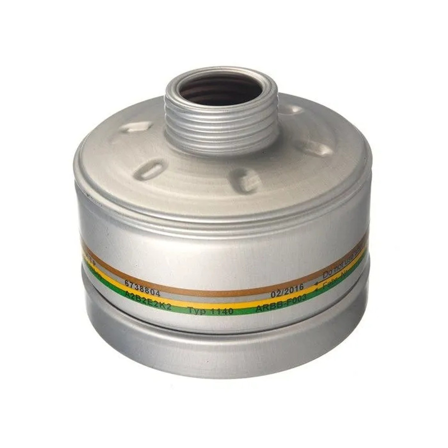 Dräger Gasfilter 1140 A2B2E2K2 mit Rd40 Anschluss in Silber - Bild 2