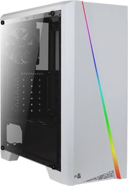 Aerocool Cylon Midi Tower PC-Gehäuse in Weiß mit RGB-Beleuchtung (Blau, Grün, Rot) unterstützt ATX, micro ATX und Mini-ITX (ACCM-PV10012.21) - Bild 1