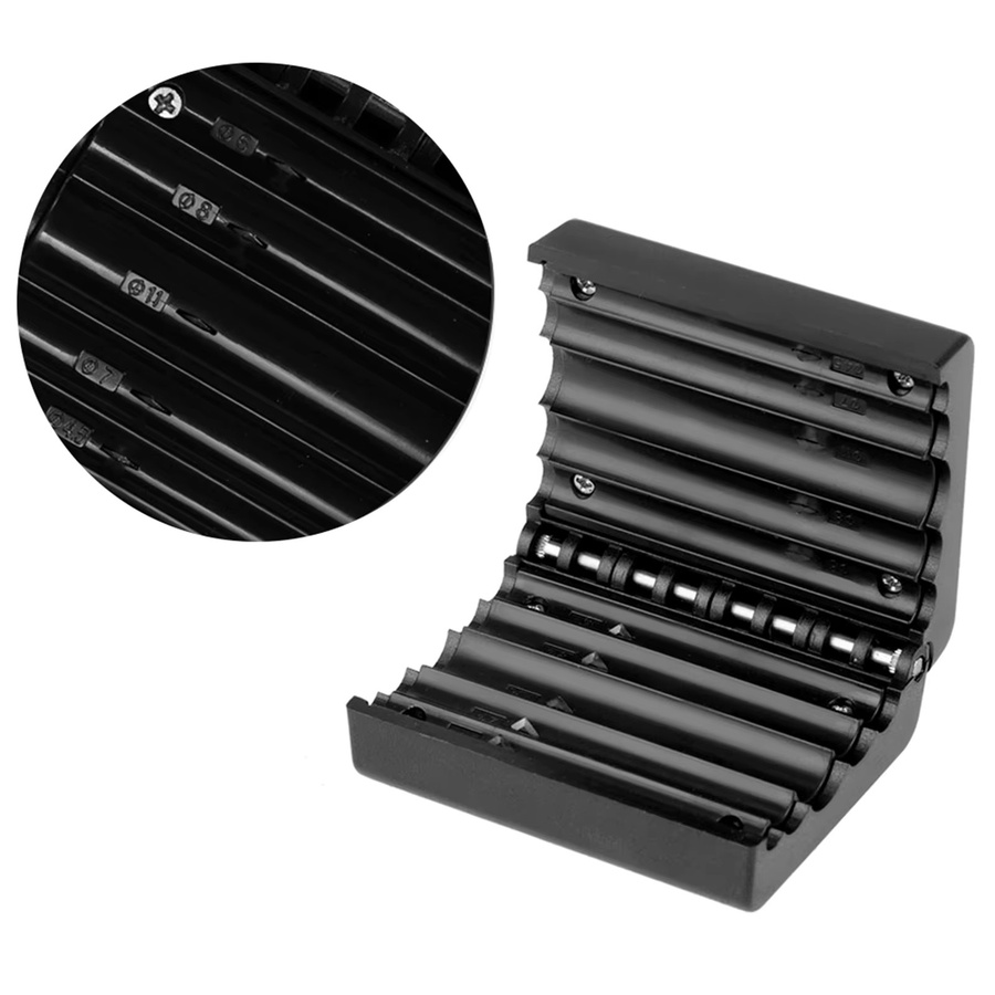 Flachbandkabel-Abisolierer für 4,5–11 mm mit Glasfaserpuffer und losem Röhrenschneider in Schwarz - Bild 4