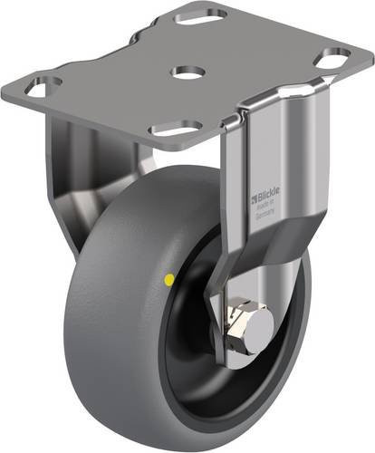 Blickle Bockrolle BKPXA-TPA 80G-ELS in Schwarz und Grau aus Edelstahl mit 80 mm Rad-Durchmesser und 65 kg Tragfähigkeit - Bild 1