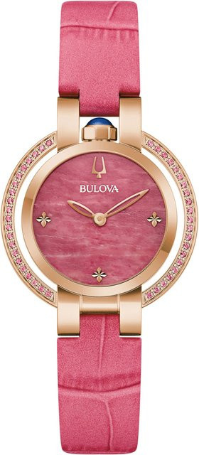 Bulova Damenuhr Rubaiyat Four Seasons, Quarz, Edelstahl, 30 mm, Pink - Bild 1