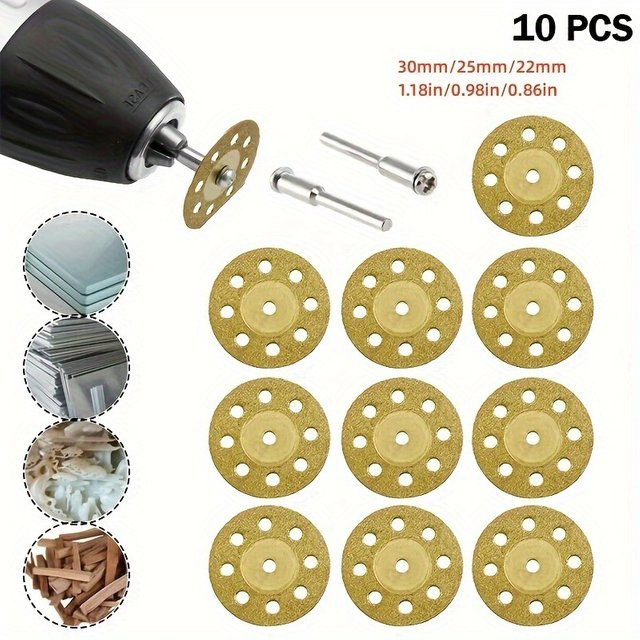 Dremel 10-teiliges Diamant-Trennscheiben-Set in Gold für Rotationswerkzeuge - Bild 1