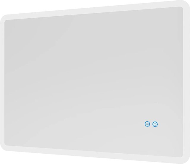 Aquabatos LED Badspiegel mit Touch-Steuerung, Rechteckiger Wandspiegel in Silber, Dimmbar, Kaltweiß 6400K, B: 120 cm, H: 70 cm, T: 9 cm - Bild 1