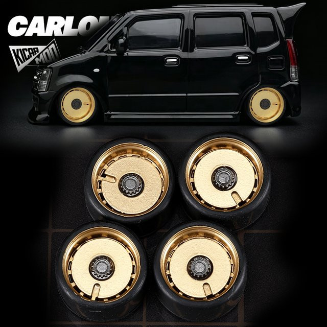 Carlomo Modellauto-Radsatz S-9 mit Kugellagern, 4-teiliges Set - Bild 1