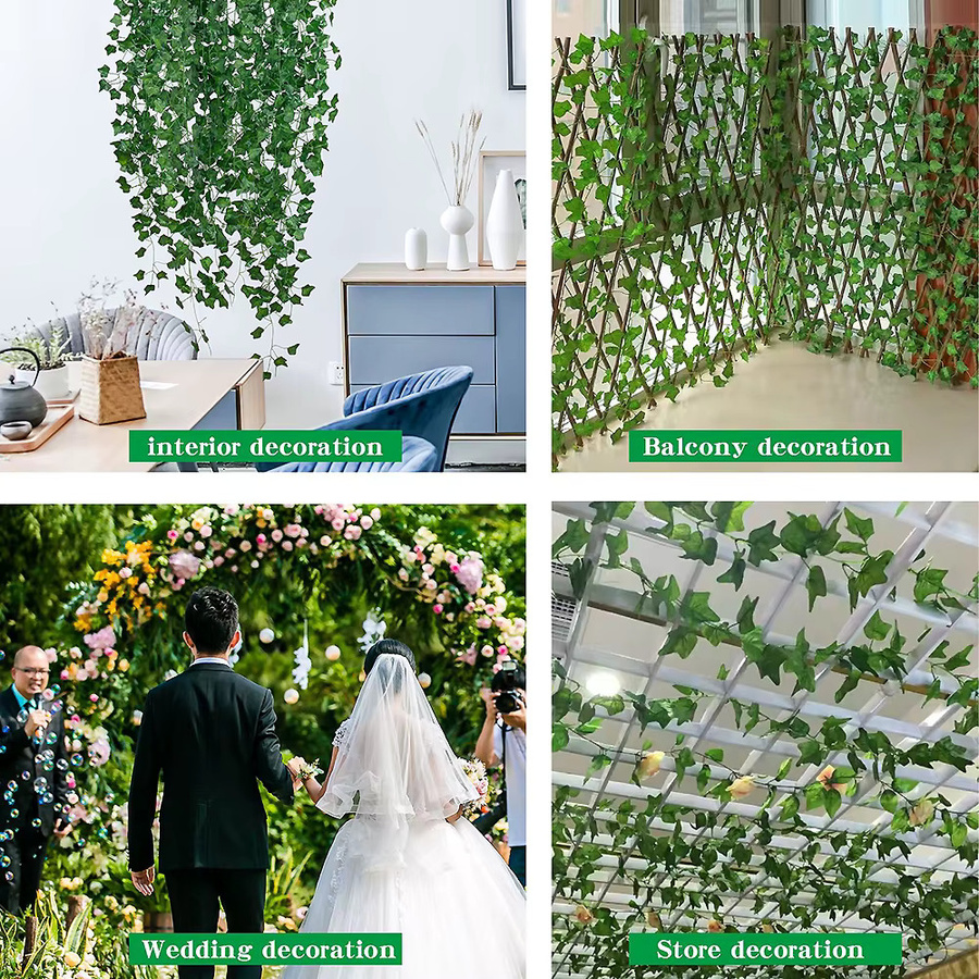 DUTRIEUX 12er Paket Künstliche Efeu-Lianen in Grün zur Dekoration für Hochzeit, Garten und Wandbehang - Bild 6
