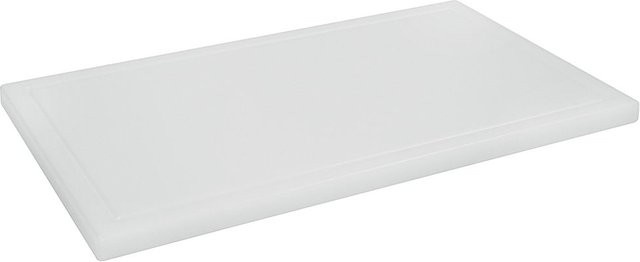 Schneider Schneidebrett aus Kunststoff in Weiß, rechteckig mit Saftrinne und rutschfesten Füßen, B: 30,0 cm, T: 50,0 cm, H: 2,0 cm - Bild 1