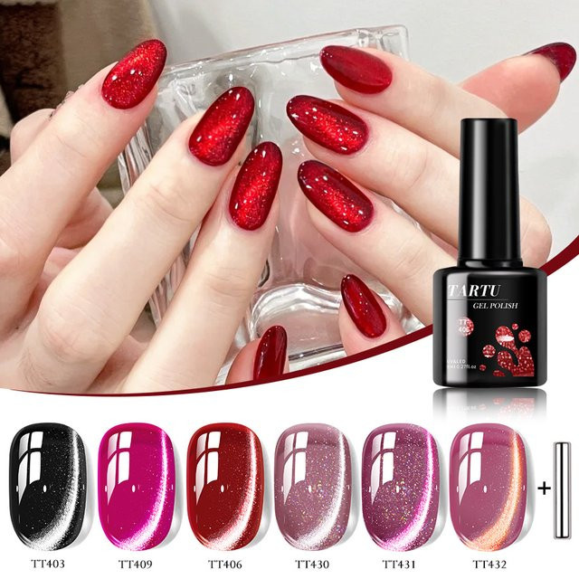 TARTU Cat Eye Gel-Nagellack-Set, 6 Farben, HEMA-frei, TPO-frei - Bild 1