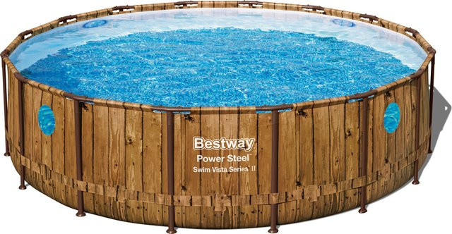 Bestway Power Steel Swim Vista Rundpool mit Stahlrahmen in Braun - Bild 1