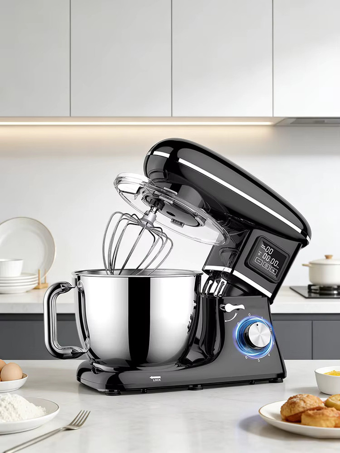 DIVEDEER Elektrische Küchenmaschine mit 6L Volumen, Multifunktionaler Teigkneter mit Knet- und Fermentationsfunktion sowie Digital-Display aus Edelstahl - Bild 6