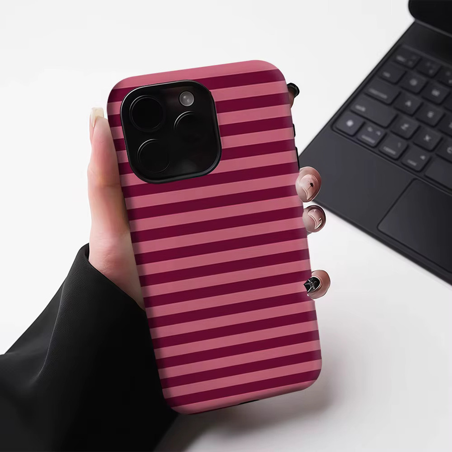 Robuste doppelschichtige Handyhülle von Potdemiel mit Fuchsia- und Lila-Farbverlauf für iPhone 17 16 15 14 13 Pro Max Plus, magnetisch kompatibel - Bild 5
