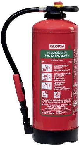 Gloria SB 9 PRO Schaumfeuerlöscher fluorfrei, Farbe: Rot, Inhalt: 9 l, Brandklassen: A und B - Bild 1