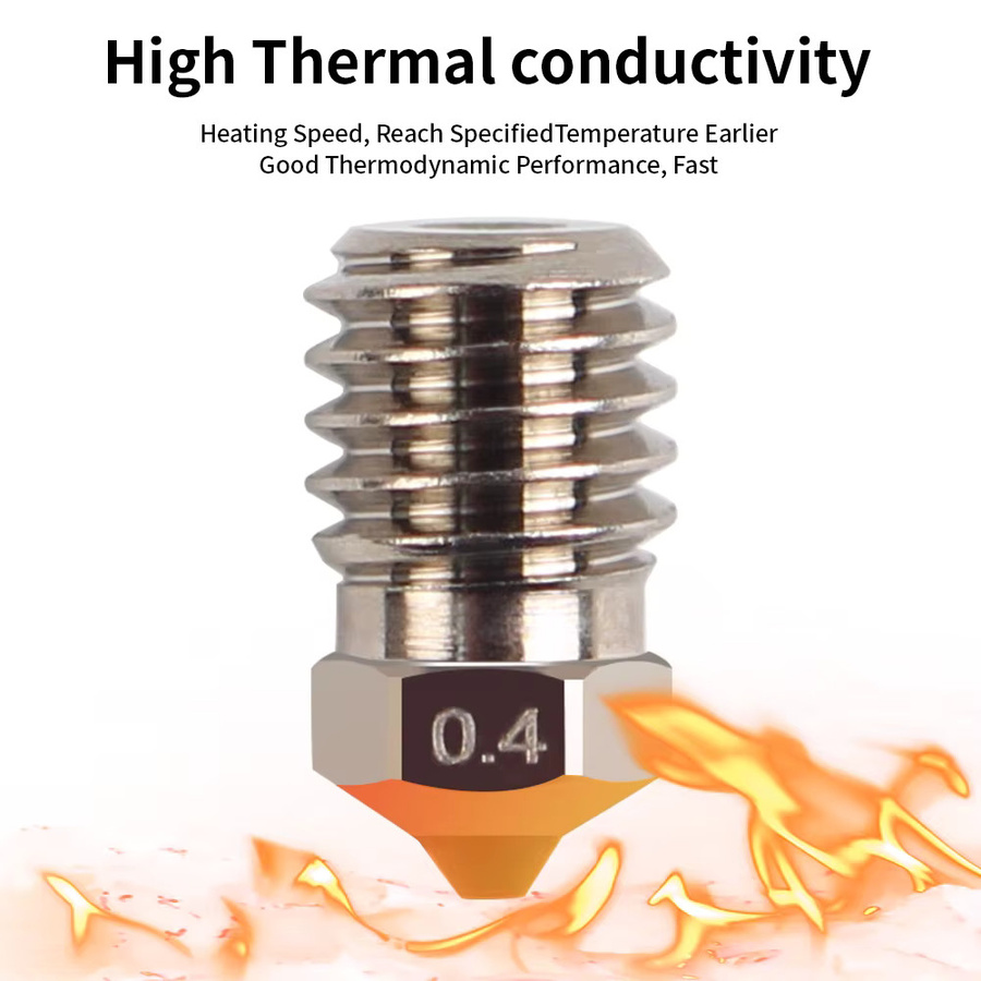 FYSETC Bimetall-Düsen aus gehärtetem Stahl für Bambu Lab X1/P1, Farbe: Silber, Durchmesser: 0,2 mm / 0,4 mm / 0,6 mm / 0,8 mm - Bild 3