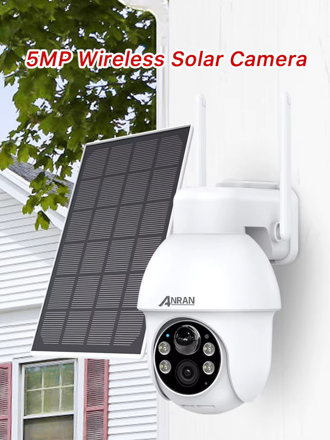 ANRAN 5MP Solar WLAN-Sicherheitskamera für Außenbereich, batteriebetrieben mit PIR-Bewegungserkennung, Farbnachtsicht und Zwei-Wege-Audio, Farbe: Weiß - Bild 4
