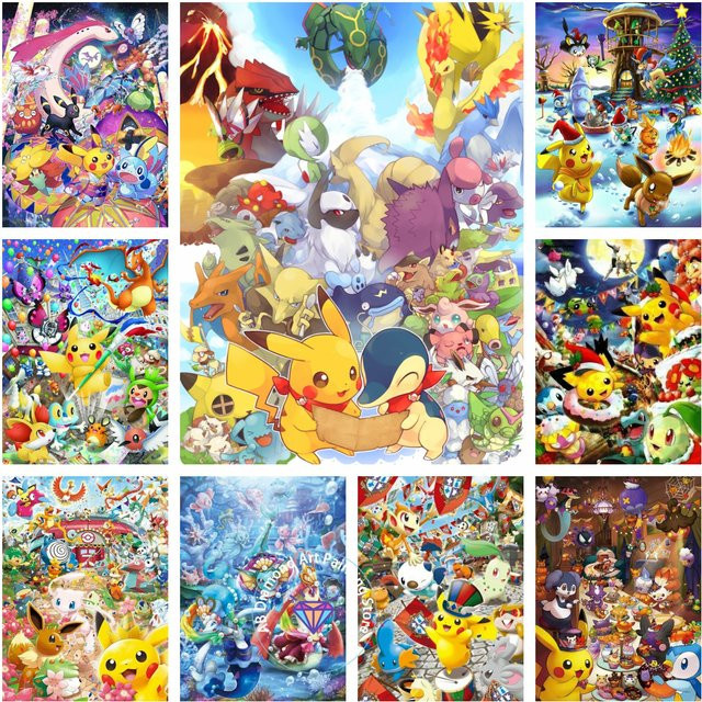 KAYOU Pikachu 5D DIY Diamond Painting Kit mit AB Diamanten in Multicolour für Wanddekoration - Bild 1