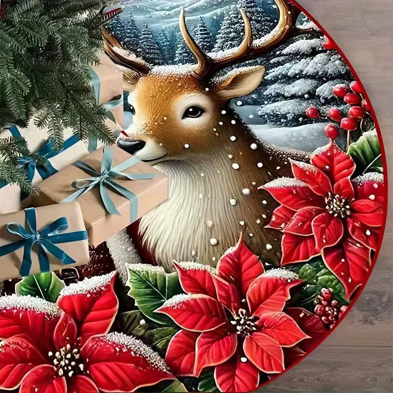 VIKAMA Weihnachtsbaumkleid mit Weihnachtsmann und Rehkitz-Design in Multicolor - Bild 4