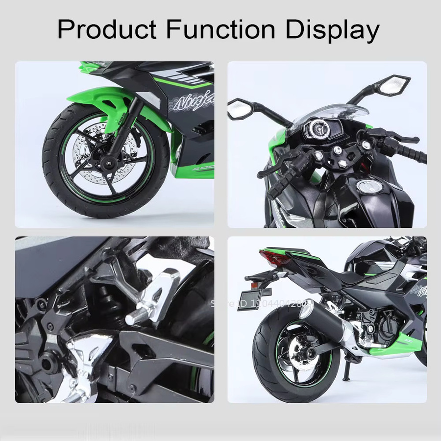 Kawasaki Ninja400 ZX6R, Diecast Modell Motorrad, 1:12, mit Licht - Bild 5