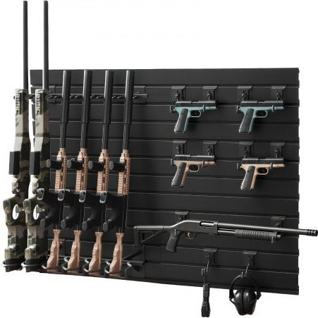 VEVOR Gun Rack Wandmontage aus Carbon Steel in Schwarz für 6 Gewehre und 6 Pistolen - Bild 1