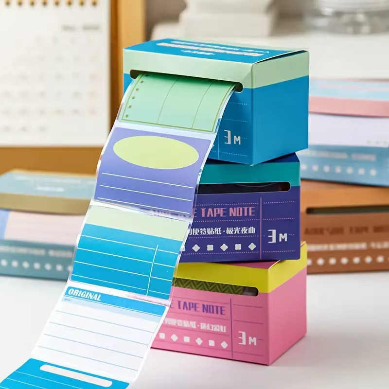 70 bunte Haftnotizen aus Papier, 3 Meter ausziehbare und klebende Notiznotizen für Schule und Büro - Bild 2