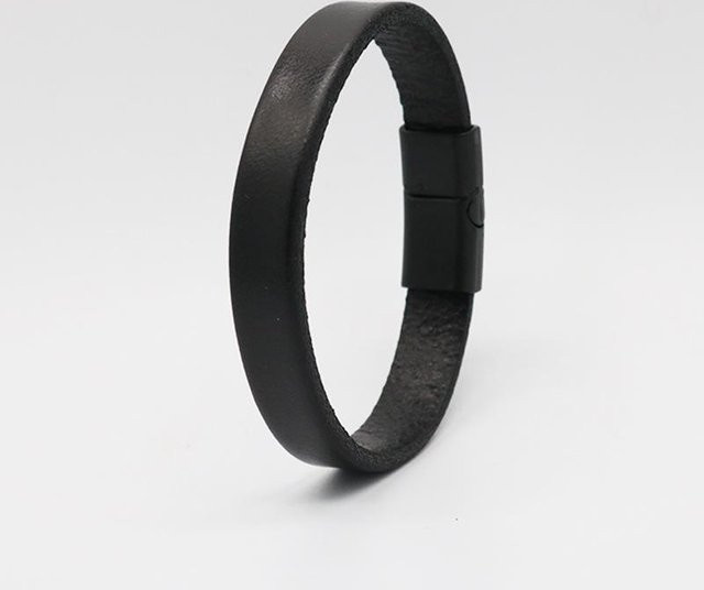Leder Armband, Vintage, Schwarz, Unisex, 20.5cm - Bild 1