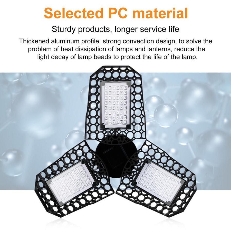 TOMTOP JMS LED Pflanzenwachstumslicht mit 126 SMD-Beads, faltbares Dreiblatt-Spalier in Schwarz mit rotem und blauem Spektrum für Setzlinge und Indoor-Gartenbau - Bild 6