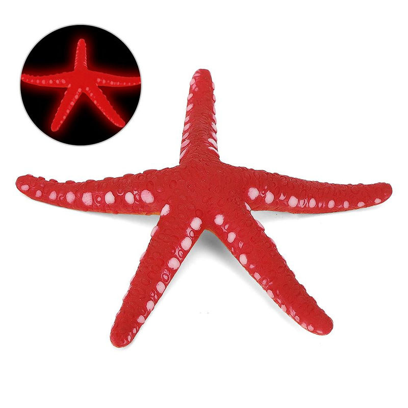 TOMTOP JMS Leuchtende Seestern-Aquariendekoration aus Kunststoff in Rot - Bild 5