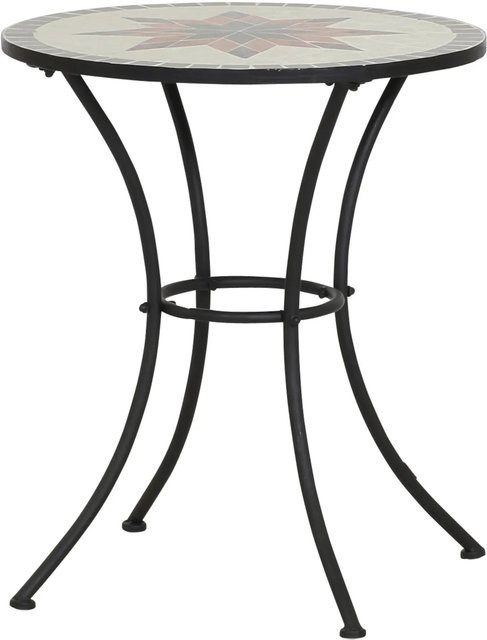 Siena Garden Gartentisch Stella Rund mit Keramik-Sternmosaik, Durchmesser: 60 cm, Höhe: 71 cm, Farben: Grau, Schwarz, Multicolour - Bild 1