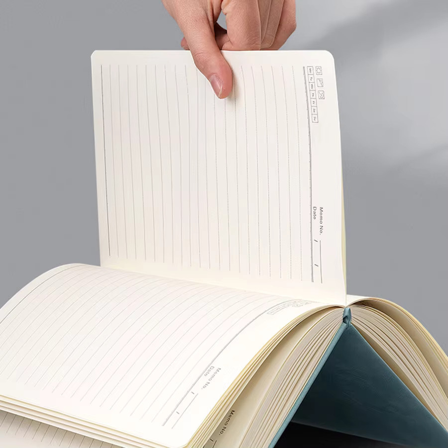 Daotshy Vintage-Notizbuch A5 mit Magnetverschluss und Lesezeichen aus Kunstleder in Hardcover-Ausführung, liniertes Papier, erhältlich in Blau und Grün - Bild 2