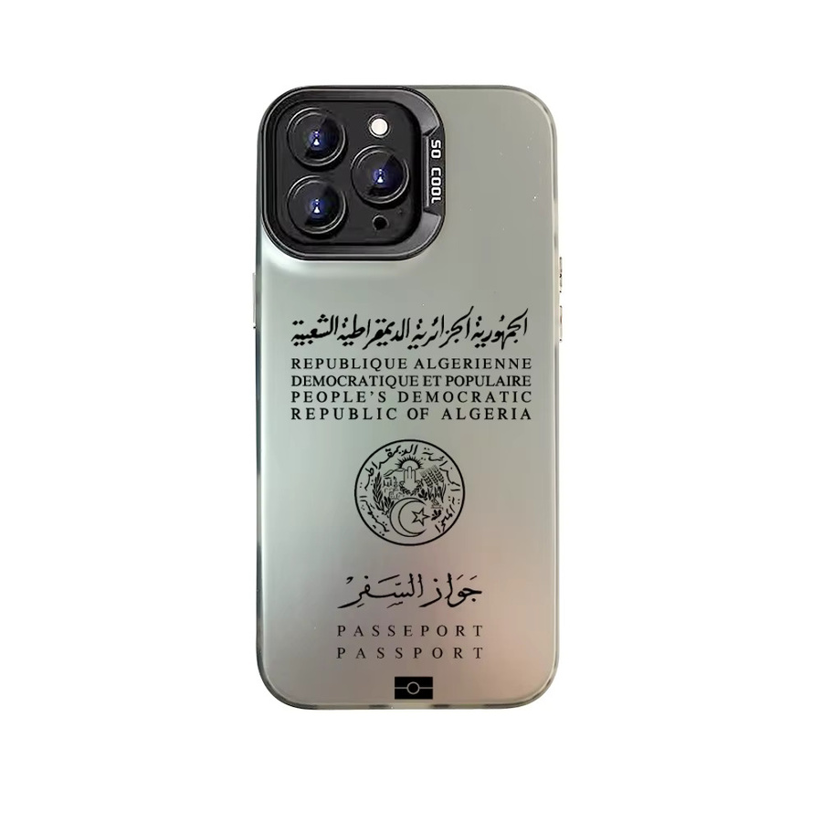 Stoßfeste iPhone Passhülle mit Algerien-Design und matter Rückseite in Pink für iPhone 17, 16, 15, 14, 13, 12, 11 Pro Max Plus und Air Max - Bild 2