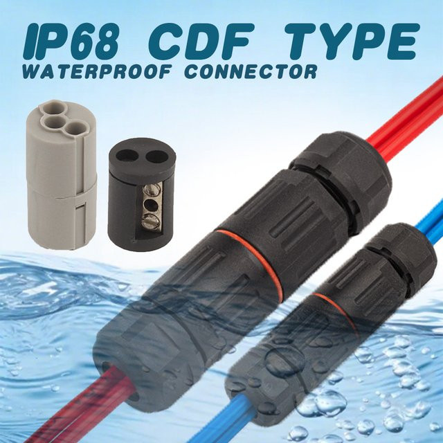 DIY GO IP68 Elektrischer wasserdichter Stecker für Outdoor-Anwendungen mit 2/3/5 Pin und Push-in Terminal Block für schnelle Kabelanschlüsse - Bild 1