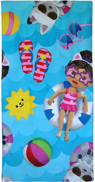 Handtuch Gabby's Dollhouse von Kids Licensing aus Baumwolle in Blau und Multicolour, schnelltrocknend - Bild 1
