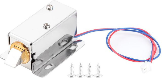 TOMTOP Miniatur Elektromagnetisches Schloss DC 12V Elektrisches Steuerschloss für Schrankschubladen in Weiß und Silber aus Stahl - Bild 1