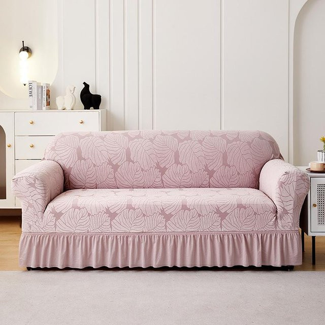 Oulylan Jacquard Sofabezug für Ecksofas, wasserabweisend und rutschfest, Farbe: Pink - Bild 1