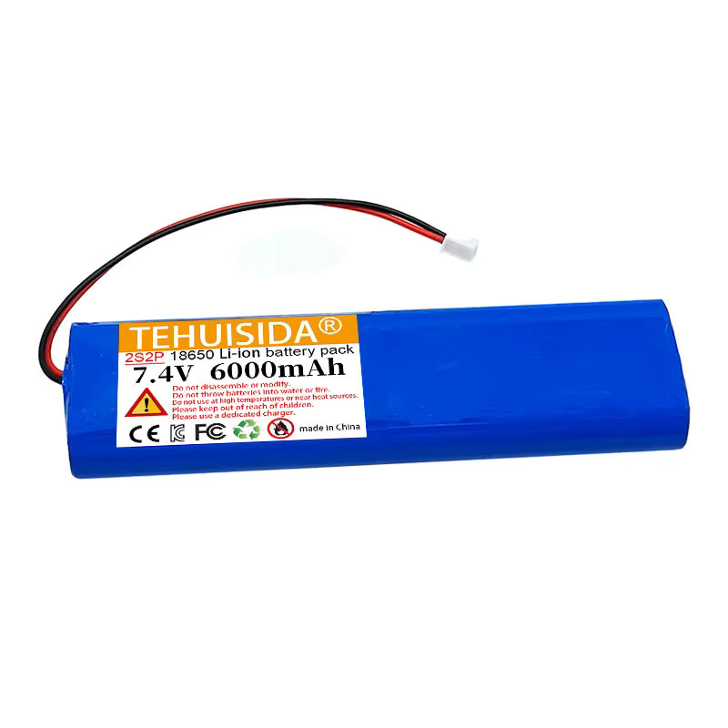 TEHUISIDA Lithium-Ionen-Akku 18650 7,4 V 6000 mAh 2S2P in Blau für Fahrradscheinwerfer und tragbare Geräte - Bild 2