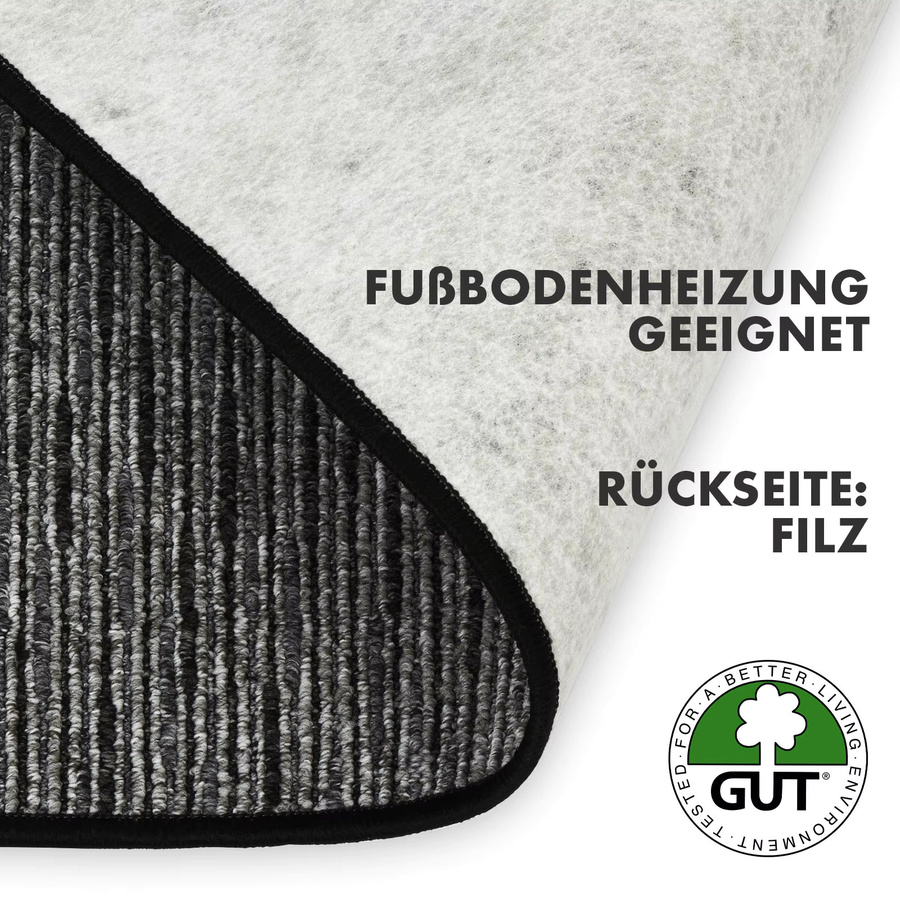 Teppichläufer Geneva von FLOORDIREKT, gestreifter Flurteppich und Küchenläufer mit Filzrücken, braun, Breite: 67 cm, fußbodenheizunggeeignet - Bild 3