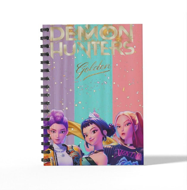 Yiran toy 1 K-Pop Dämonenjäger Hexenjagd Notizbuch mit Spiralbindung A6, Blau/Mehrfarbig - Bild 1