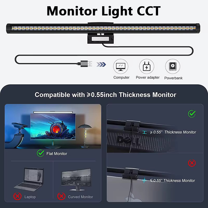 NOVEYEE LED Monitor Lichtleiste mit RGB und stufenloser Dimmung für Augenschutz am PC und Laptop - Bild 3