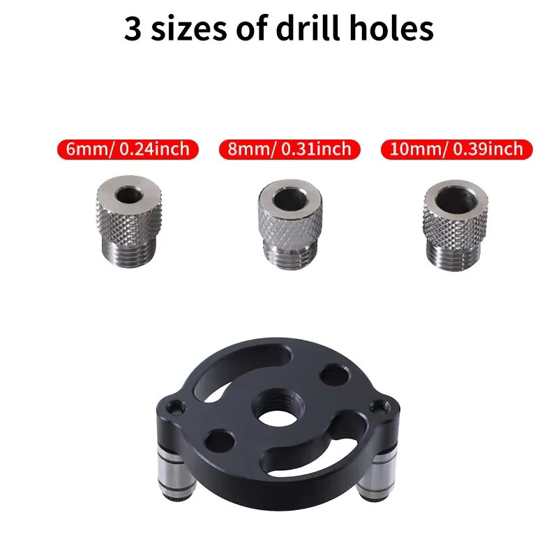 FNICEL Vertikale Taschenlochbohrlehre zur Selbstzentrierung für Dübellöcher 6/8/10mm in Rot und Schwarz für Holzbearbeitung und Zimmerei - Bild 2