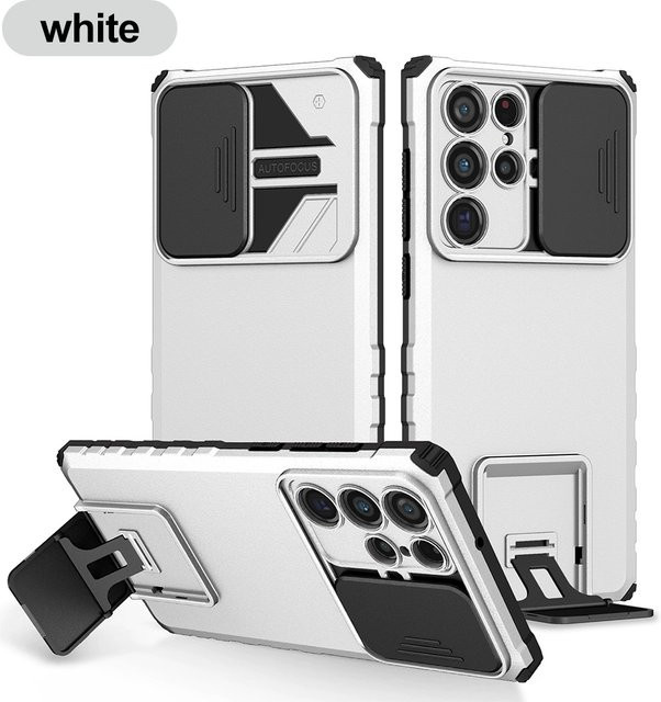 Stoßfeste Handyhülle mit Bumper Stand Cover für Samsung Galaxy S25 Ultra, S25 Edge, S24 Plus, S23FE und S22 Ultra in Blau oder Schwarz - Bild 1