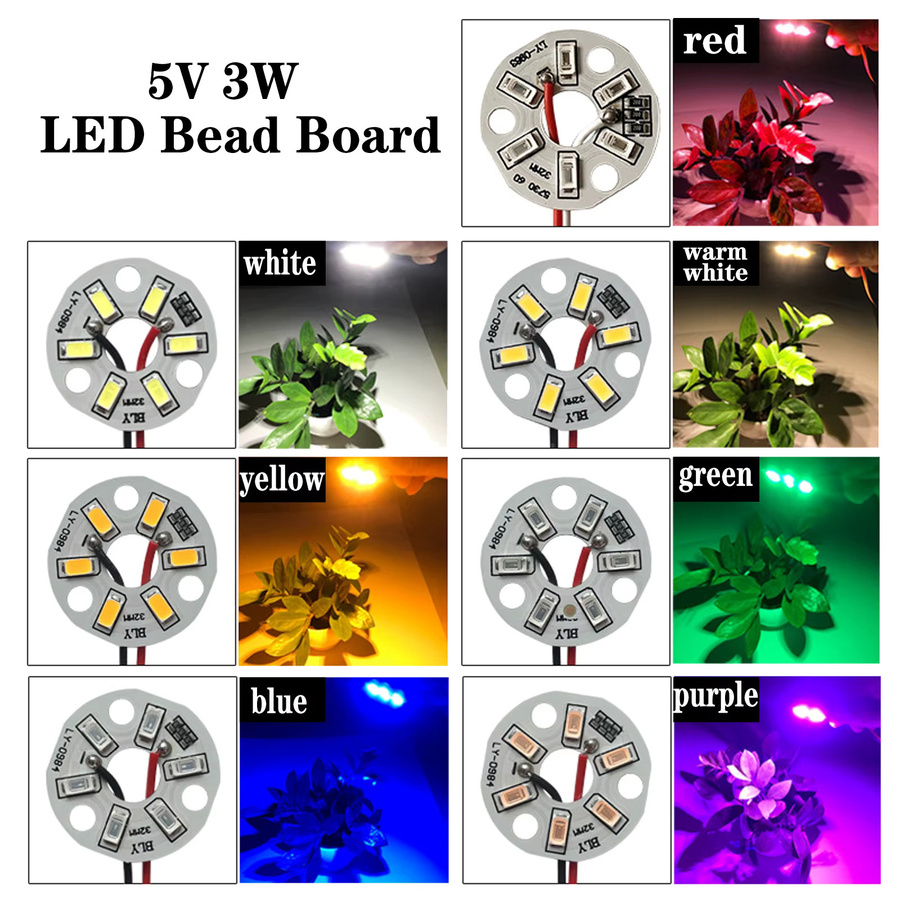 5er Set 3W LED-Chips mit 20 cm Kabel für Oberflächenmontage in verschiedenen Farben - Bild 4