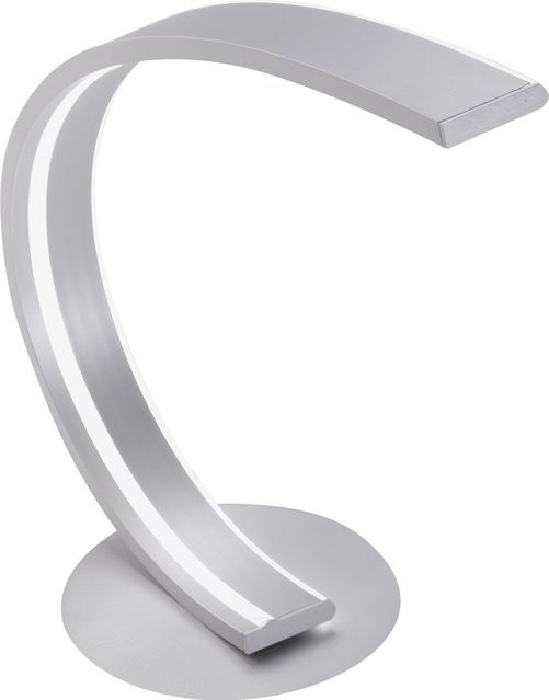 Paul Neuhaus Tischleuchte in Grau und Silber aus Aluminium mit Fernbedienung und Dimmfunktion, B/T/H: 42,0 x 18,0 x 13,5 cm - Bild 1