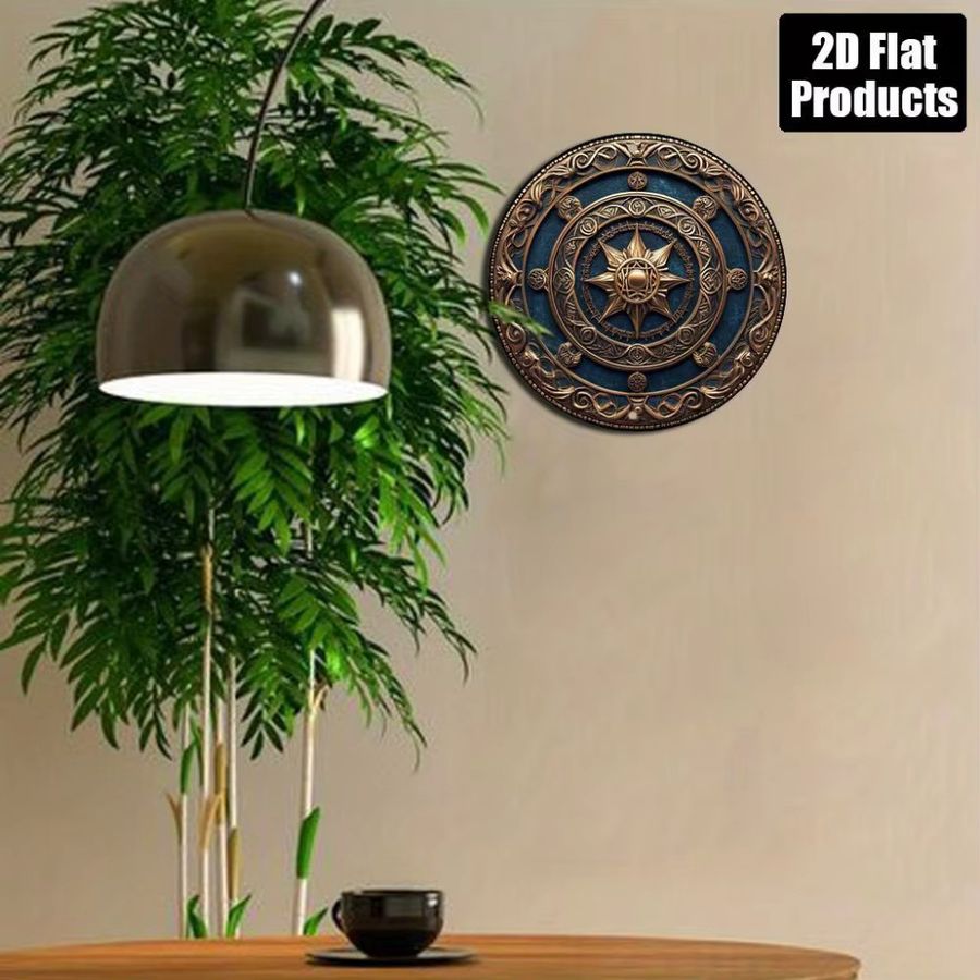 HELLOYOUNG Vintage-Wandkunst aus Aluminium mit Stern-Blumenmuster, B/B: 20,3 x 20,3 cm - Bild 5