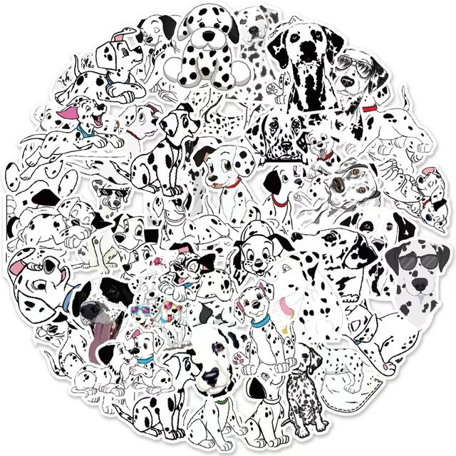 Disney 101 Dalmatiner Aufkleber Set mit niedlichen Cartoon-Hunden in Multicolour für Scrapbooking, Auto und Telefon - Bild 1