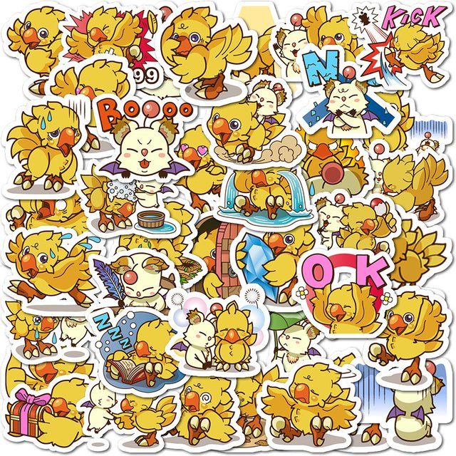 40 Stück Chocobo Cartoon Meme Aufkleber in Multicolour als dekoratives Scrapbook Zubehör für Wasserflaschen und Notizbücher - Bild 1