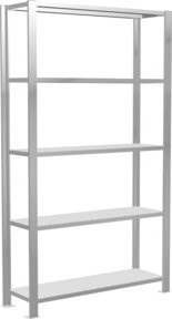 Schulte Grundregal Büro-Steckregal MULTIplus85 mit 5 Fachböden und Kreuzstrebe, Farbe: Lichtgrau, H x B x T: 180 x 100 x 30 cm - Bild 1