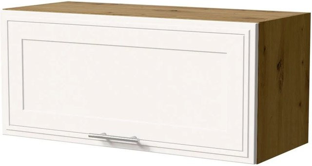 Feldmann-Wohnen Klapphängeschrank Salo W4B/80 Eiche Artisan und Weiß Matt mit Gasdruckdämpfer B/H/T: 80 x 32,5 x 36 cm - Bild 1