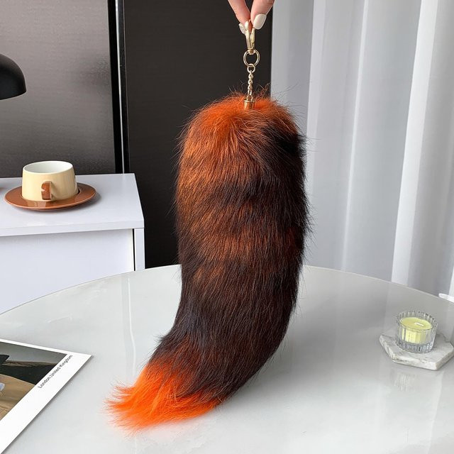 Schlüsselanhänger Fuchsschwanz Pompon, 40 cm, Unisex - Bild 1