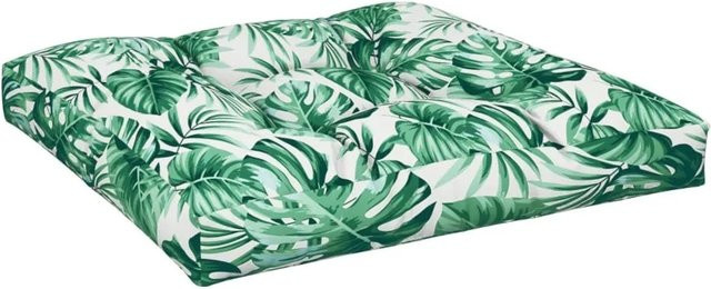 vidaXL Palettensofa-Kissen mit Blattmuster in Grün, B/B/H: 70 x 70 x 12 cm - Bild 1