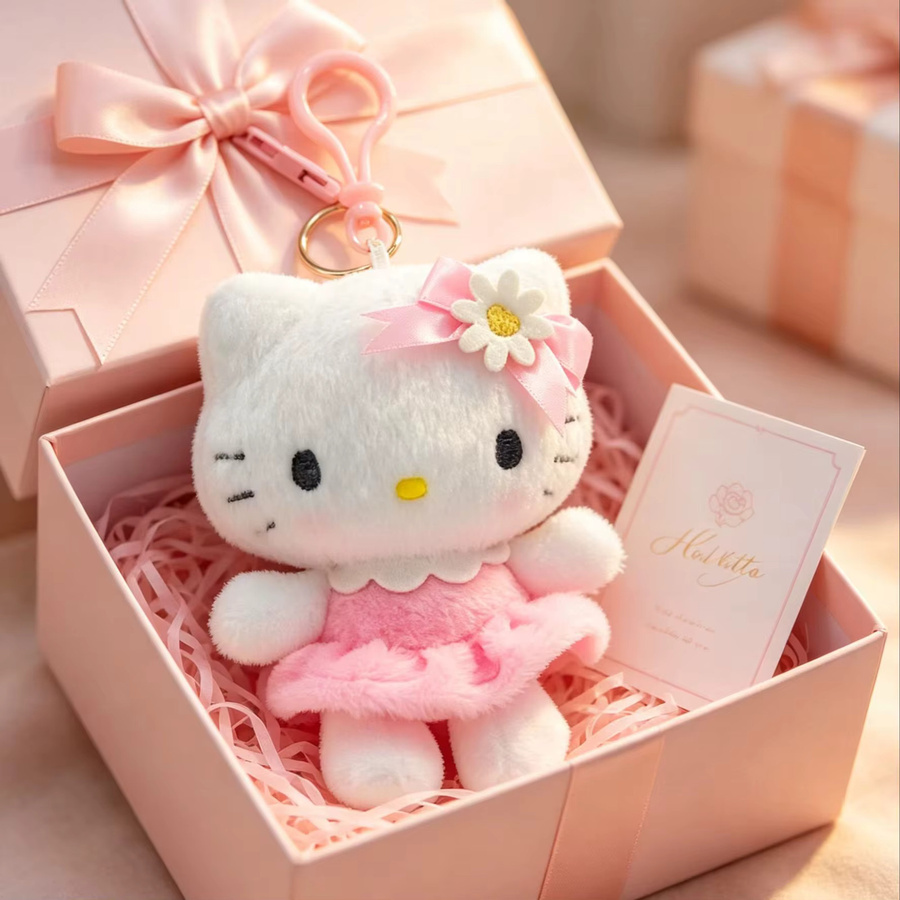 Sanrio Hello Kitty & Cinnamoroll Plüsch-Schlüsselanhänger, Puppenanhänger - Bild 1